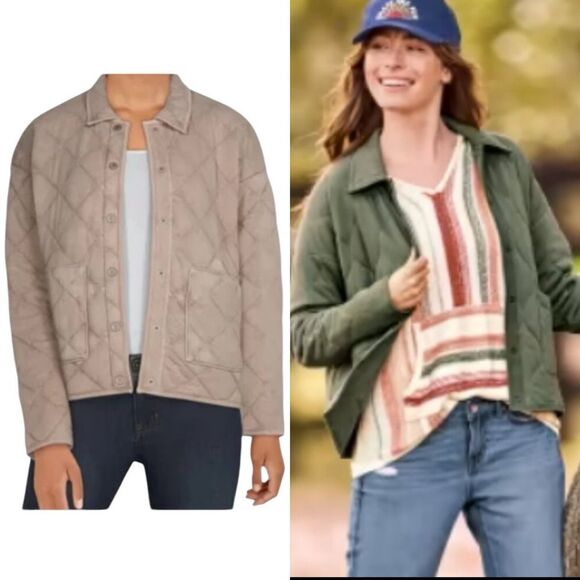 NATURAL REFLECTIONS Quilted Bomber Jacket Tan Size Medium - Picture 1 of 9